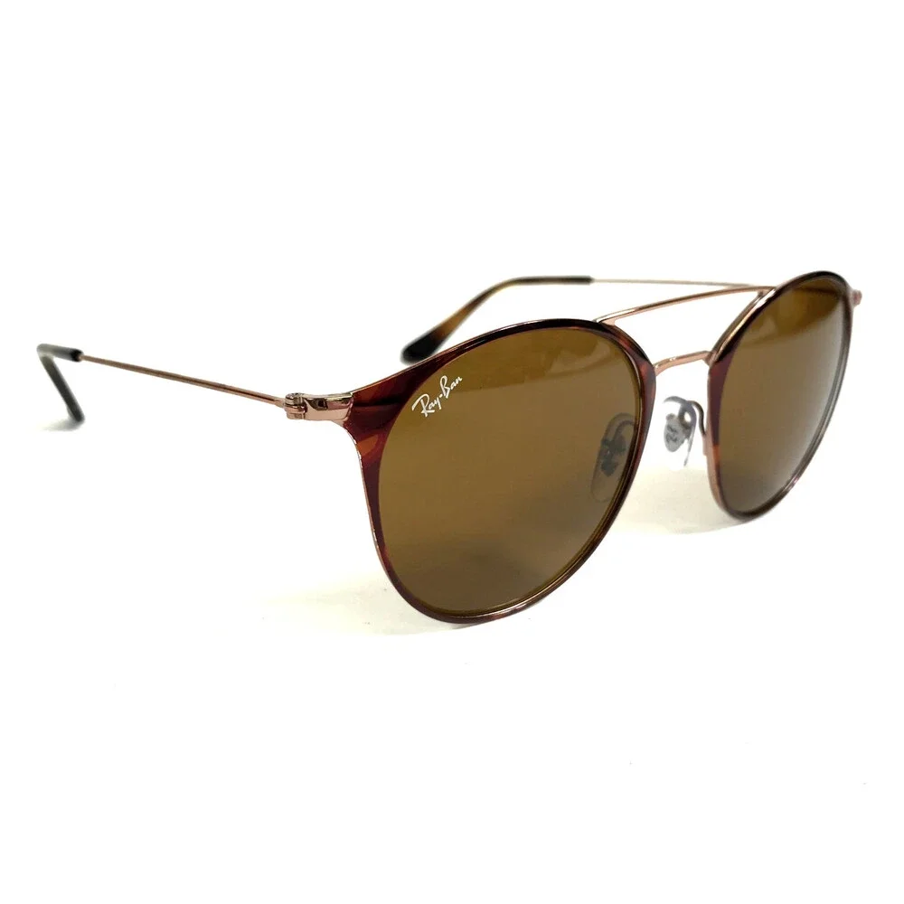 Ray-Ban Sunglasses RB3546 9074 Copper Havana Aviator Frames w/ Dark Brown Lenses - Picture 2 of 14